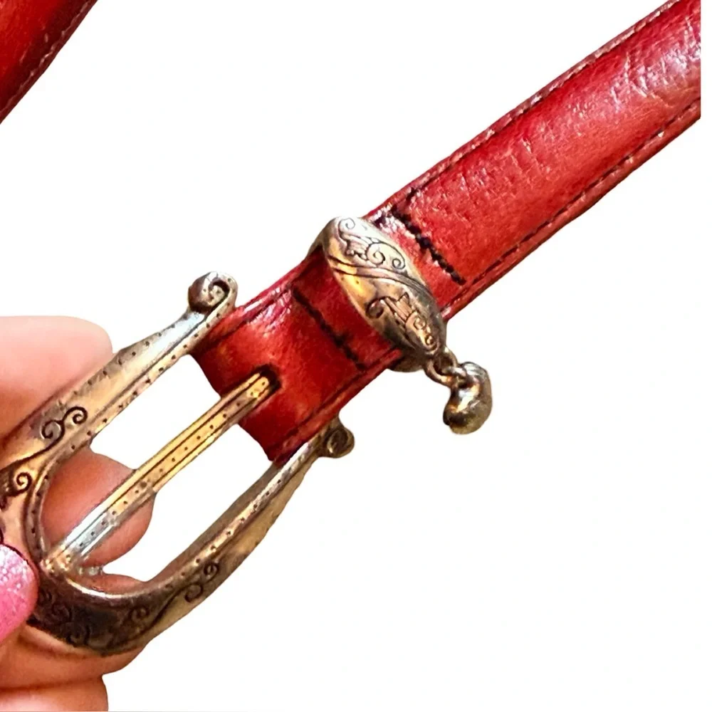 Vintage Brighton Red Leather Belt – Size XL ❤️ - Picture 1 of 14